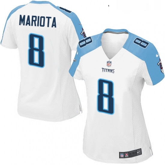 Womens Nike Tennessee Titans 8 Marcus Mariota Game White NFL Jersey Womens Nike Tennessee Titans 8 Marcus Mariota Game White NFL Jersey