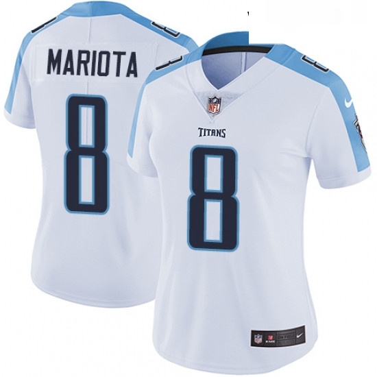 Womens Nike Tennessee Titans 8 Marcus Mariota White Vapor Untouchable Limited Player NFL Jersey Womens Nike Tennessee Titans 8 Marcus Mariota White Vapor Untouchable Limited Player NFL Jersey
