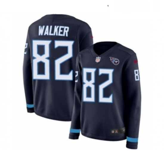 Womens Nike Tennessee Titans 82 Delanie Walker Limited Navy Blue Therma Long Sleeve NFL Jersey Womens Nike Tennessee Titans 82 Delanie Walker Limited Navy Blue Therma Long Sleeve NFL Jersey
