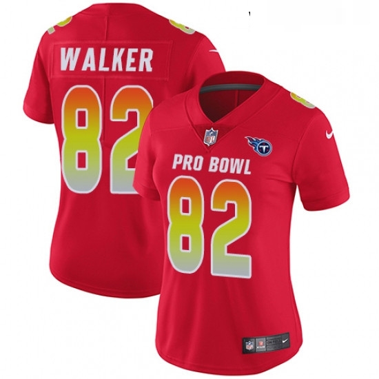 Womens Nike Tennessee Titans 82 Delanie Walker Limited Red 2018 Pro Bowl NFL Jersey Womens Nike Tennessee Titans 82 Delanie Walker Limited Red 2018 Pro Bowl NFL Jersey