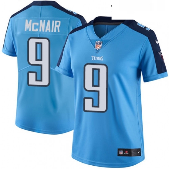 Womens Nike Tennessee Titans 9 Steve McNair Limited Light Blue Rush Vapor Untouchable NFL Jersey Womens Nike Tennessee Titans 9 Steve McNair Limited Light Blue Rush Vapor Untouchable NFL Jersey