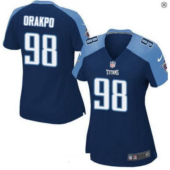 Womens Tennessee Titans #98 Brian Orakpo Navy Blue Alternate Stitched NFL Nike Game Jersey Womens Tennessee Titans #98 Brian Orakpo Navy Blue Alternate Stitched NFL Nike Game Jersey