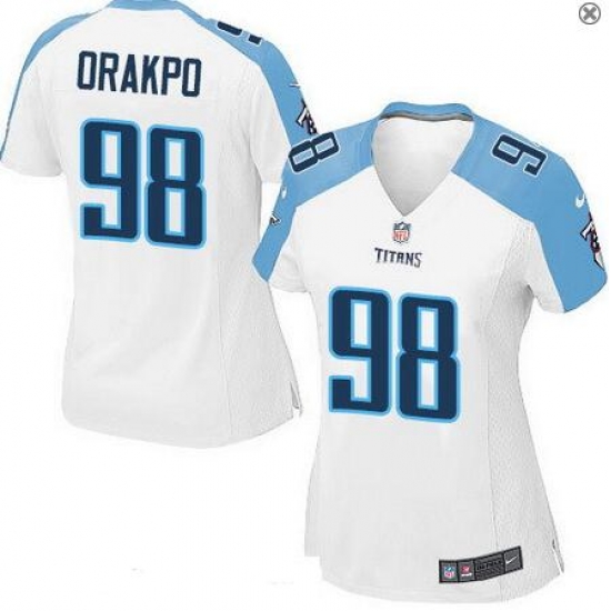 Womens Tennessee Titans #98 Brian Orakpo White Road Stitched NFL Nike Game Jersey Womens Tennessee Titans #98 Brian Orakpo White Road Stitched NFL Nike Game Jersey
