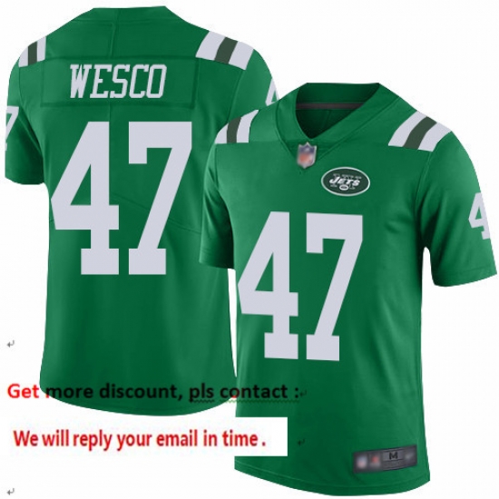 Jets 47 Trevon Wesco Green Men Stitched Football Limited Rush Jersey Jets 47 Trevon Wesco Green Men Stitched Football Limited Rush Jersey