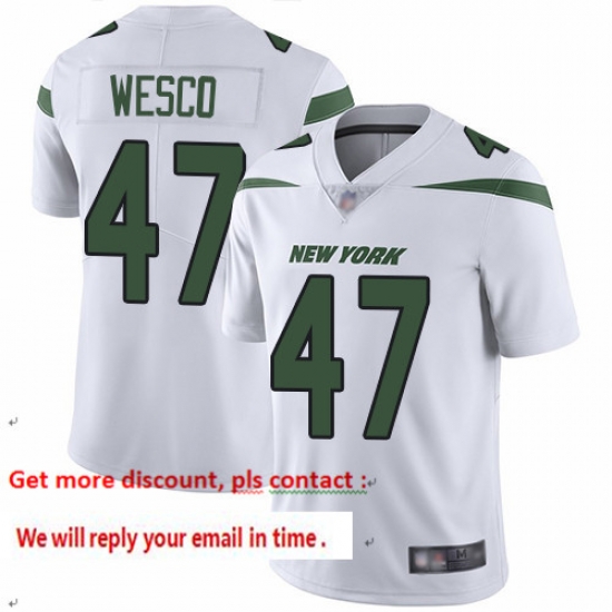 Jets 47 Trevon Wesco White Men Stitched Football Vapor Untouchable Limited Jersey Jets 47 Trevon Wesco White Men Stitched Football Vapor Untouchable Limited Jersey