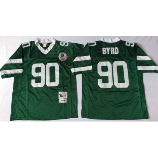 Jets 90 Dennis Byrd Green Throwback Jersey Jets 90 Dennis Byrd Green Throwback Jersey