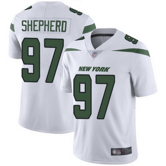 Jets #97 Nathan Shepherd White Men Stitched Football Vapor Untouchable Limited Jersey Jets #97 Nathan Shepherd White Men Stitched Football Vapor Untouchable Limited Jersey