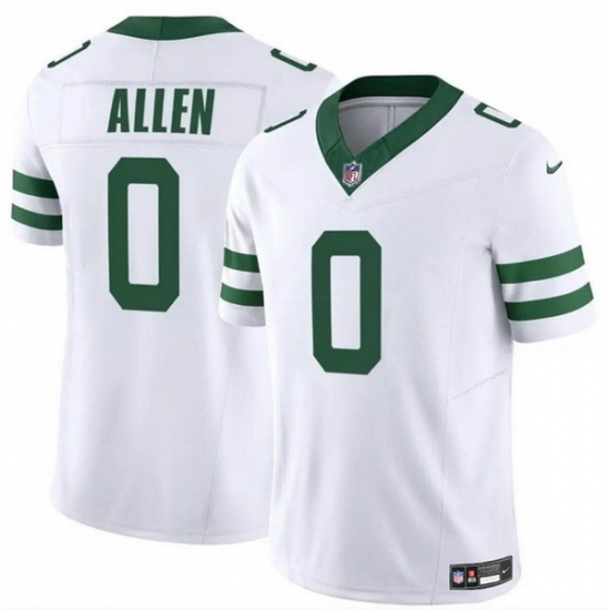 Men New York Jets 0 Braelon Allen White 2024 F U S E Vapor Limited Stitched Jersey Men New York Jets 0 Braelon Allen White 2024 F U S E Vapor Limited Stitched Jersey