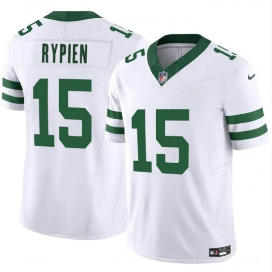 Men New York Jets 15 Brett Rypien 2023 F U S E White Throwback Vapor Untouchable Limited Stitched Jersey Men New York Jets 15 Brett Rypien 2023 F U S E White Throwback Vapor Untouchable Limited Stitched Jersey