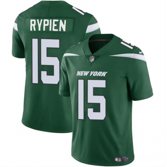 Men New York Jets 15 Brett Rypien Green Vapor Untouchable Limited Stitched Jersey Men New York Jets 15 Brett Rypien Green Vapor Untouchable Limited Stitched Jersey
