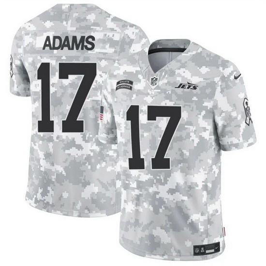 Men New York Jets 17 Davante Adams 2024 F U S E Arctic Camo Salute To Service Limited Stitched Football Jersey Men New York Jets 17 Davante Adams 2024 F U S E Arctic Camo Salute To Service Limited Stitched Football Jersey