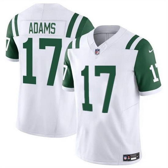 Men New York Jets 17 Davante Adams White 2024 Classic Alternate Vapor F U S E Limited Stitched Football Jersey Men New York Jets 17 Davante Adams White 2024 Classic Alternate Vapor F U S E Limited Stitched Football Jersey