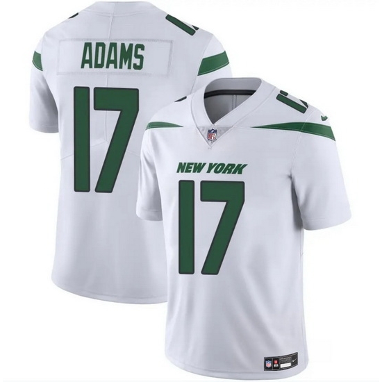 Men New York Jets 17 Davante Adams White 2024 Vapor Untouchable Limited Stitched Jersey Men New York Jets 17 Davante Adams White 2024 Vapor Untouchable Limited Stitched Jersey