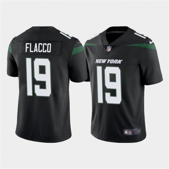 Men New York Jets 19 Joe Flacco Black Vapor Untouchable Limited Stitched Jersey Men New York Jets 19 Joe Flacco Black Vapor Untouchable Limited Stitched Jersey