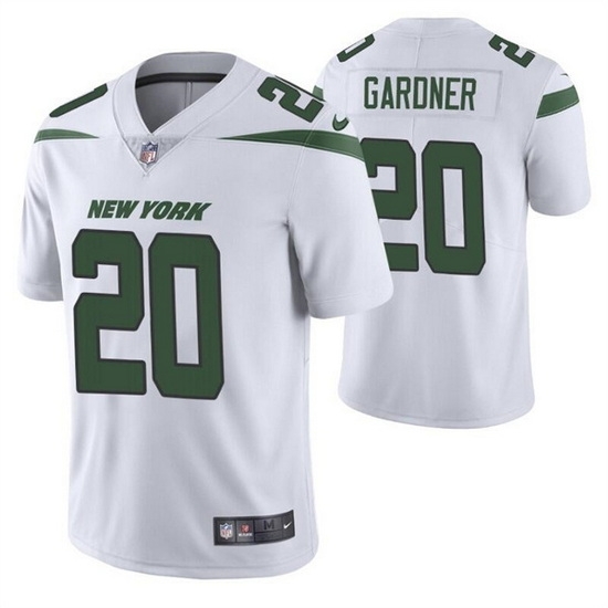 Men New York Jets 20 Ahmad Gardner 2022 White Vapor Untouchable Limited Stitched jersey Men New York Jets 20 Ahmad Gardner 2022 White Vapor Untouchable Limited Stitched jersey