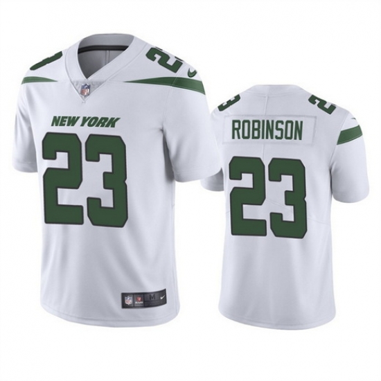 Men New York Jets 23 James Robinson White Vapor Untouchable Limited Stitched Jersey Men New York Jets 23 James Robinson White Vapor Untouchable Limited Stitched Jersey