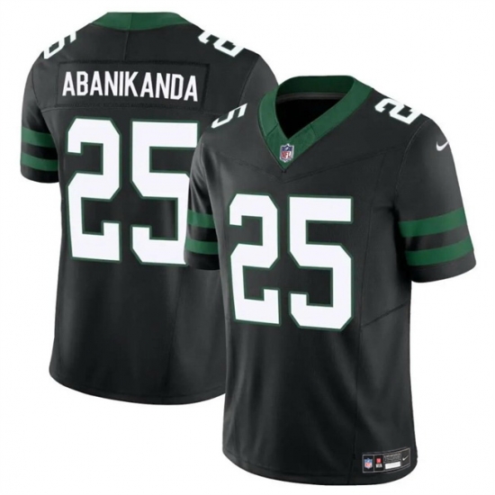 Men New York Jets 25 Israel Abanikanda Black 2023 F U S E Vapor Untouchable Limited Stitched Jersey Men New York Jets 25 Israel Abanikanda Black 2023 F U S E Vapor Untouchable Limited Stitched Jersey