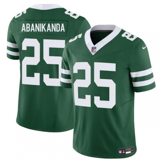 Men New York Jets 25 Israel Abanikanda Green 2023 F U S E Throwback Limited Stitched Jersey Men New York Jets 25 Israel Abanikanda Green 2023 F U S E Throwback Limited Stitched Jersey