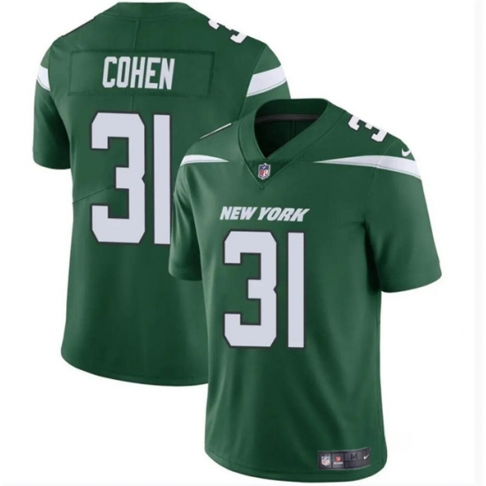 Men New York Jets 31 Tarik Cohen Green Vapor Untouchable Limited Stitched Jersey Men New York Jets 31 Tarik Cohen Green Vapor Untouchable Limited Stitched Jersey