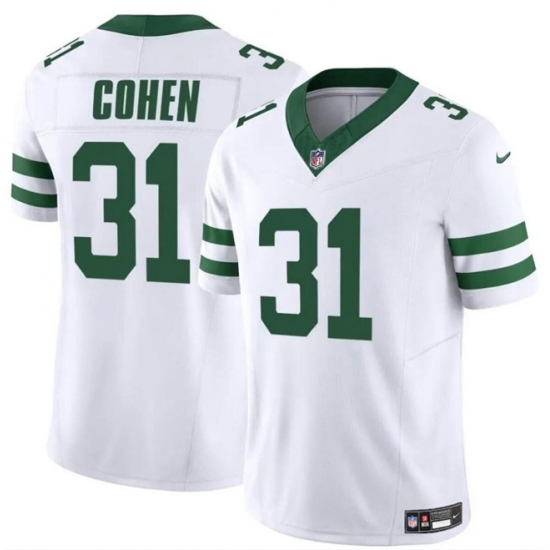 Men New York Jets 31 Tarik Cohen White 2024 F U S E Vapor Limited Stitched Jersey Men New York Jets 31 Tarik Cohen White 2024 F U S E Vapor Limited Stitched Jersey