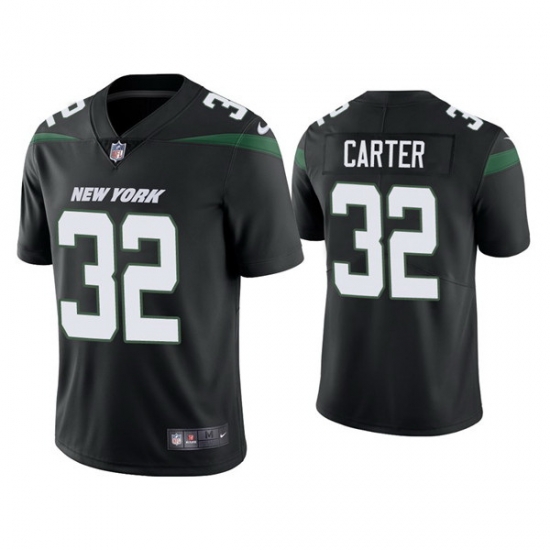 Men New York Jets 32 Michael Carter 2021 Black Vapor Untouchable Limited Stitched Jersey Men New York Jets 32 Michael Carter 2021 Black Vapor Untouchable Limited Stitched Jersey