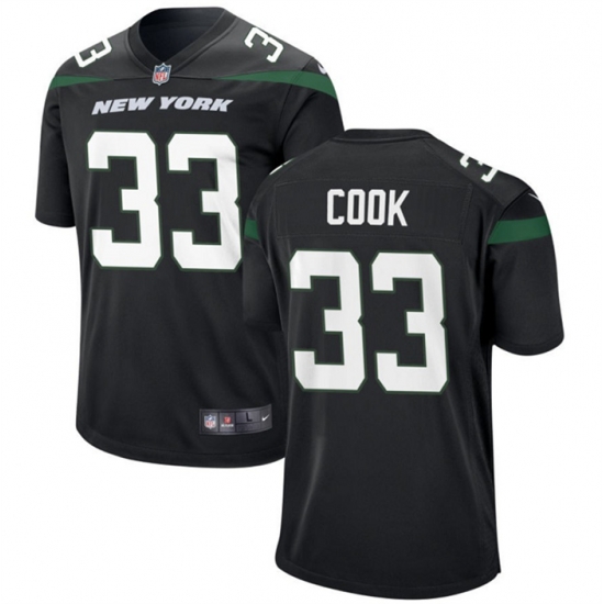 Men New York Jets 33 Dalvin Cook Black Stitched Game Jersey Men New York Jets 33 Dalvin Cook Black Stitched Game Jersey
