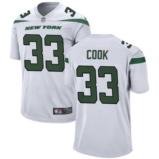 Men New York Jets 33 Dalvin Cook White Stitched Game Jersey Men New York Jets 33 Dalvin Cook White Stitched Game Jersey