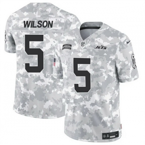 Men New York Jets 5 Garrett Wilson 2024 F U S E Arctic Camo Salute To Service Limited Stitched Football Jersey Men New York Jets 5 Garrett Wilson 2024 F U S E Arctic Camo Salute To Service Limited Stitched Football Jersey