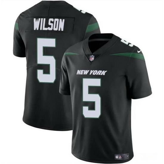 Men New York Jets 5 Garrett Wilson Black Vapor Untouchable Limited Stitched Jersey Men New York Jets 5 Garrett Wilson Black Vapor Untouchable Limited Stitched Jersey
