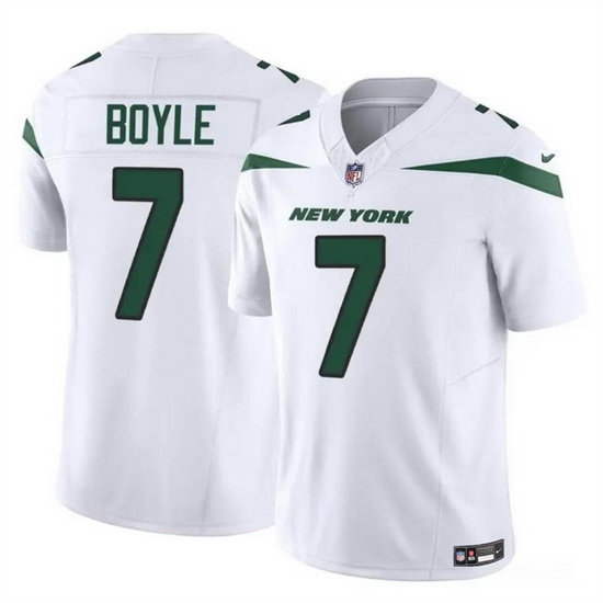 Men New York Jets 7 Tim Boyle 2023 F U S E White Vapor Untouchable Limited Stitched Jersey Men New York Jets 7 Tim Boyle 2023 F U S E White Vapor Untouchable Limited Stitched Jersey
