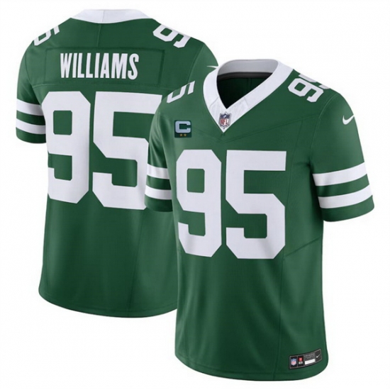 Men New York Jets 95 Quinnen Williams Green 2024 F U S E With 2 Star C Patch Vapor Limited Stitched Jersey Men New York Jets 95 Quinnen Williams Green 2024 F U S E With 2 Star C Patch Vapor Limited Stitched Jersey