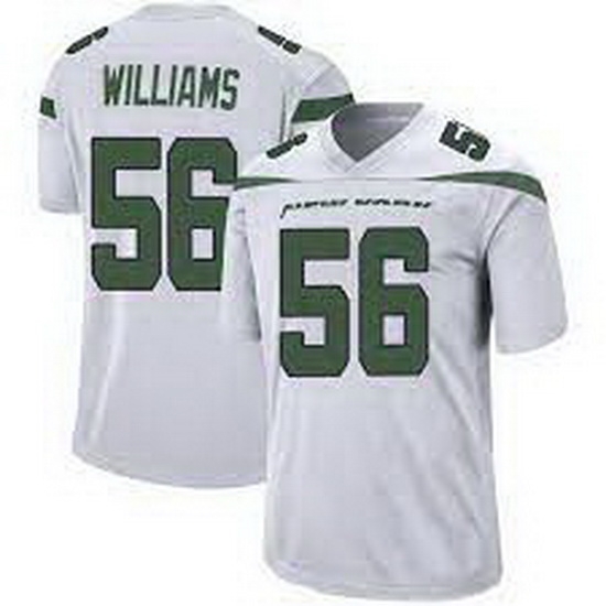 Men New York Jets Quincy Williams #56 White Vapor Limited Stitched Football Jersey Men New York Jets Quincy Williams #56 White Vapor Limited Stitched Football Jersey