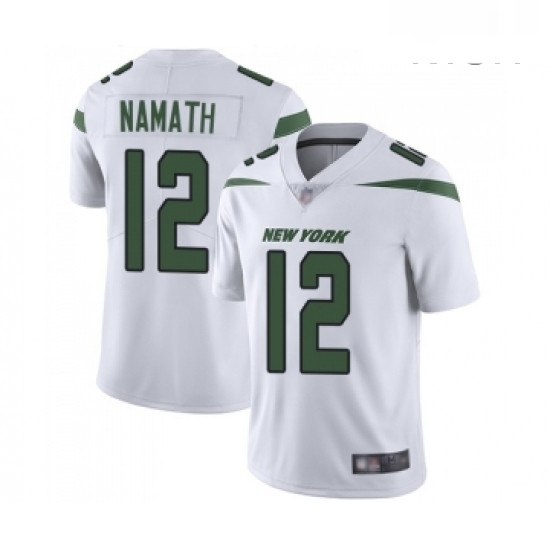 Mens New York Jets 12 Joe Namath White Vapor Untouchable Limited Player Football Jersey Mens New York Jets 12 Joe Namath White Vapor Untouchable Limited Player Football Jersey