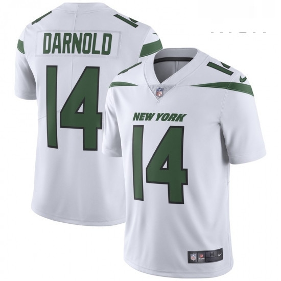 Mens New York Jets 14 Sam Darnold Nike White Vapor Limited Jersey Mens New York Jets 14 Sam Darnold Nike White Vapor Limited Jersey
