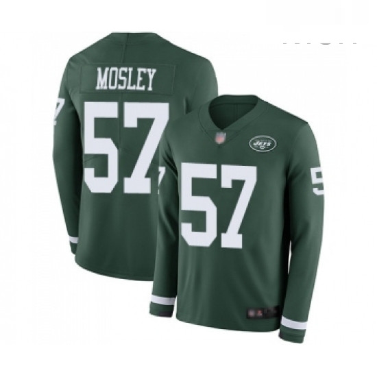 Mens New York Jets 57 CJ Mosley Limited Green Therma Long Sleeve Football Jersey Mens New York Jets 57 CJ Mosley Limited Green Therma Long Sleeve Football Jersey