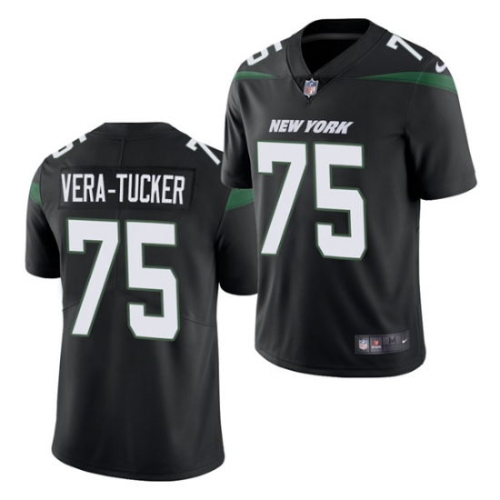 Men's New York Jets #75 Alijah Vera-Tucker Black Vapor Untouchable Limited Stitched Jersey Men's New York Jets #75 Alijah Vera-Tucker Black Vapor Untouchable Limited Stitched Jersey