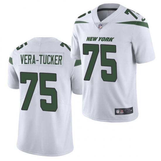 Men's New York Jets #75 Alijah Vera-Tucker White Vapor Untouchable Limited Stitched Jersey Men's New York Jets #75 Alijah Vera-Tucker White Vapor Untouchable Limited Stitched Jersey