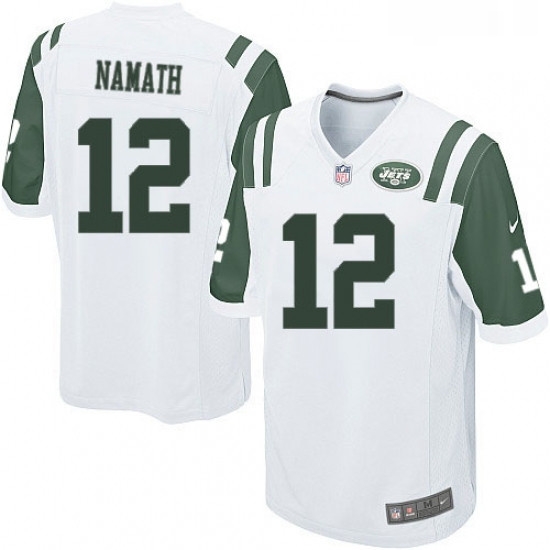 Mens Nike New York Jets 12 Joe Namath Game White NFL Jersey Mens Nike New York Jets 12 Joe Namath Game White NFL Jersey