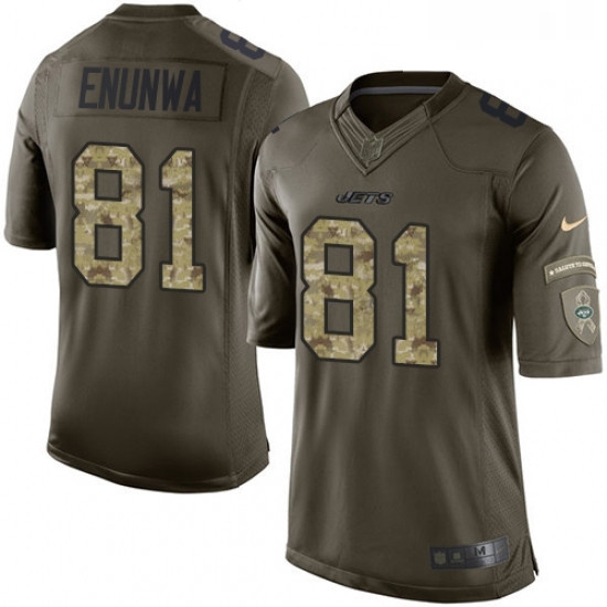 Mens Nike New York Jets 81 Quincy Enunwa Limited Green Salute to Service NFL Jersey Mens Nike New York Jets 81 Quincy Enunwa Limited Green Salute to Service NFL Jersey