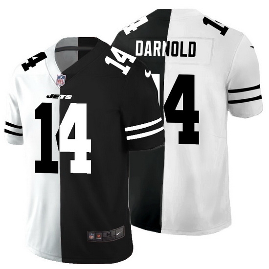 New York Jets 14 Sam Darnold Men Black V White Peace Split Nike Vapor Untouchable Limited NFL Jersey New York Jets 14 Sam Darnold Men Black V White Peace Split Nike Vapor Untouchable Limited NFL Jersey