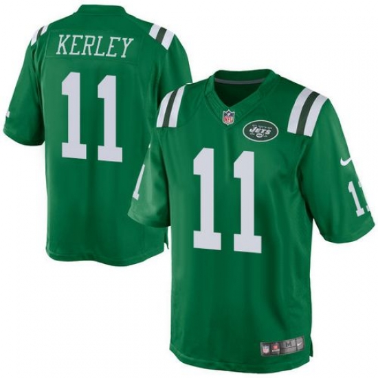 Nike Jets #11 Jeremy Kerley Green Mens Stitched NFL Elite Rush Jersey Nike Jets #11 Jeremy Kerley Green Mens Stitched NFL Elite Rush Jersey