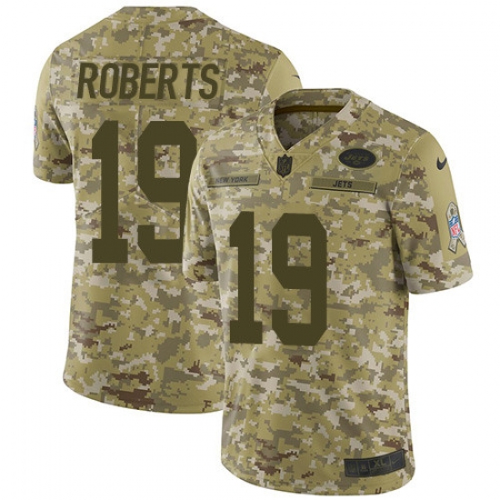 Nike Jets 19 Andre Roberts Camo Mens Stitched NFL Limited 2018 Salute To Service Jersey Nike Jets 19 Andre Roberts Camo Mens Stitched NFL Limited 2018 Salute To Service Jersey