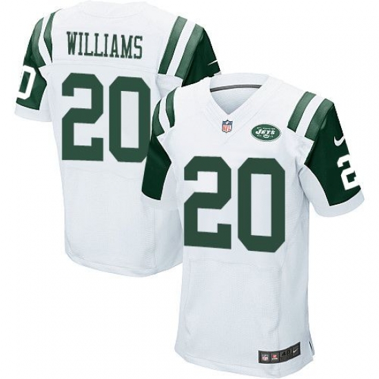 Nike Jets #20 Marcus Williams White Mens Stitched NFL Elite Jersey Nike Jets #20 Marcus Williams White Mens Stitched NFL Elite Jersey