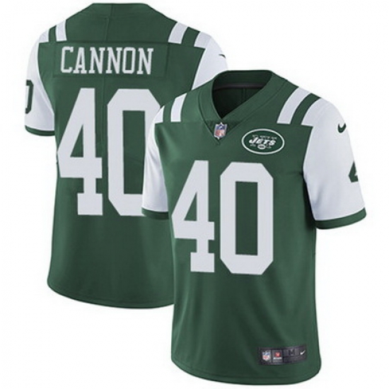 Nike Jets #40 Trenton Cannon Green Team Color Mens Stitched NFL Vapor Untouchable Limited Jersey Nike Jets #40 Trenton Cannon Green Team Color Mens Stitched NFL Vapor Untouchable Limited Jersey