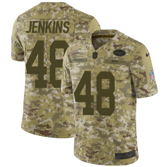 Nike Jets #48 Jordan Jenkins Camo Men Stitched NFL Limited 2018 Salute To Service Jersey Nike Jets #48 Jordan Jenkins Camo Men Stitched NFL Limited 2018 Salute To Service Jersey