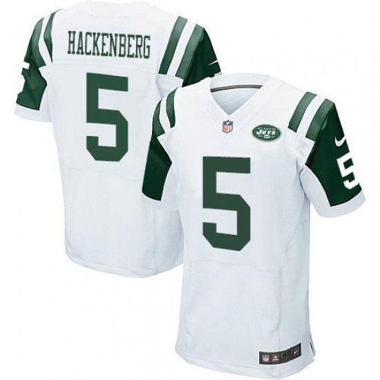 Nike Jets #5 Christian Hackenberg White Mens Stitched NFL Elite Jersey Nike Jets #5 Christian Hackenberg White Mens Stitched NFL Elite Jersey