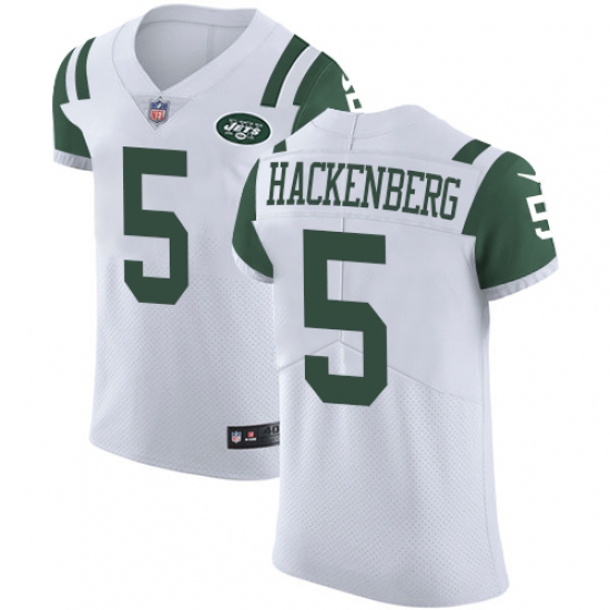 Nike Jets #5 Christian Hackenberg White Mens Stitched NFL Vapor Untouchable Elite Jersey Nike Jets #5 Christian Hackenberg White Mens Stitched NFL Vapor Untouchable Elite Jersey