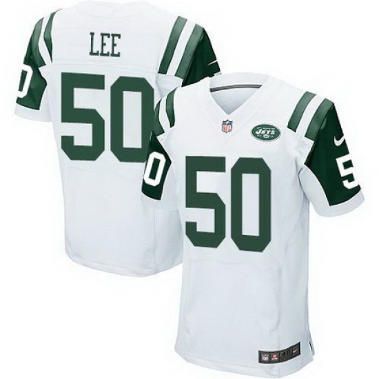 Nike Jets #50 Darron Lee White Mens Stitched NFL Elite Jersey Nike Jets #50 Darron Lee White Mens Stitched NFL Elite Jersey