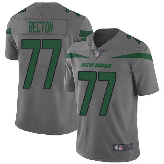 Nike Jets 77 Mekhi Becton Gray Men Stitched NFL Limited Inverted Legend Jersey Nike Jets 77 Mekhi Becton Gray Men Stitched NFL Limited Inverted Legend Jersey