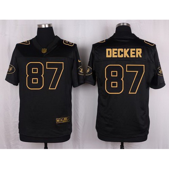 Nike Jets #87 Eric Decker Black Mens Stitched NFL Elite Pro Line Gold Collection Jersey Nike Jets #87 Eric Decker Black Mens Stitched NFL Elite Pro Line Gold Collection Jersey
